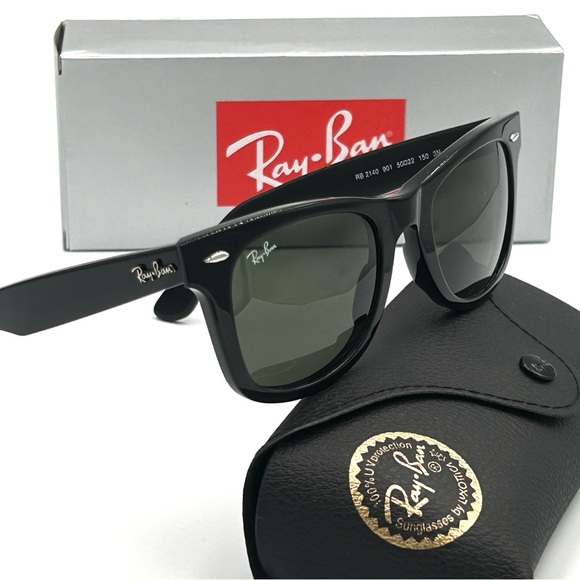 Ray-Ban Sunglasses RB2140 901 Original Wayfarer Black Frame 50-22-150 Unisex 325 - Picture 14 of 15